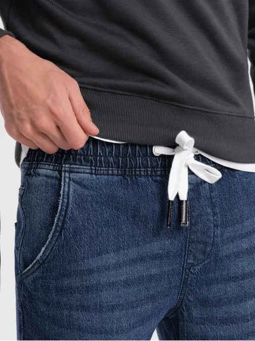 Modne moške modre joggerje V3 PADJ-0150