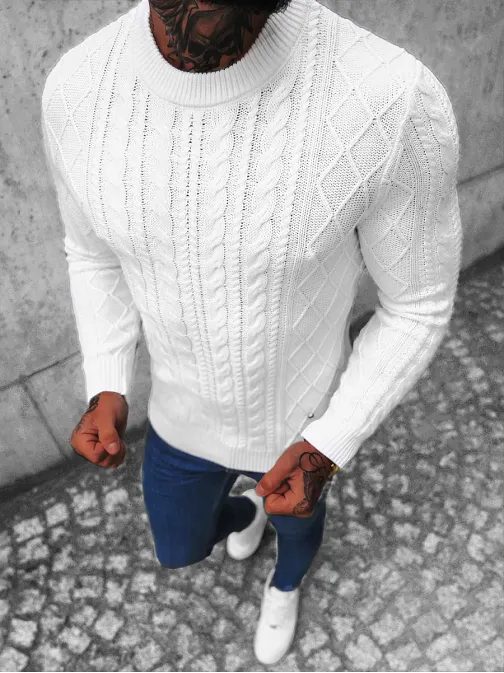 Bel pulover s čudovitim vzorcem NB/MM6010/1