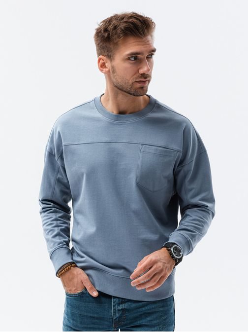 Trendovski pulover v modri barvi B1277