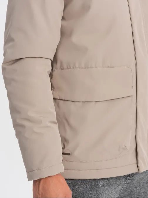 Čudovita bež zimska bunda C504