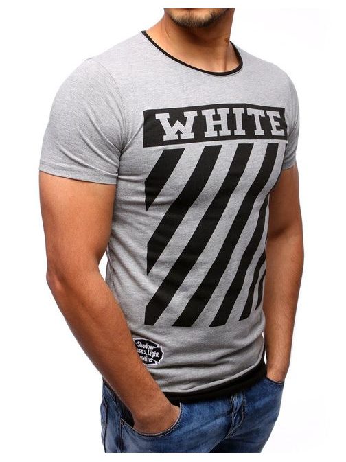 WHITE moška siva majica