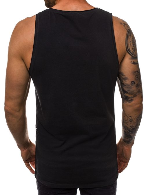 Trendovska črna majica s potiskom O/1268Z