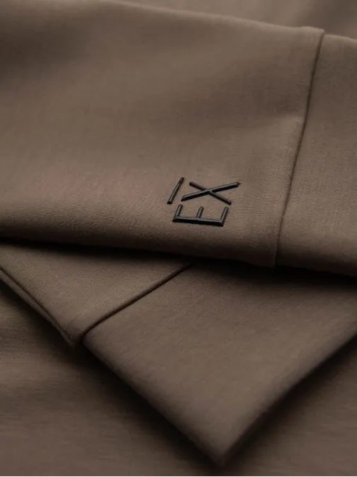 Moška rjava majica z logotipom in visokim ovratnikom V3 SSZP-0211