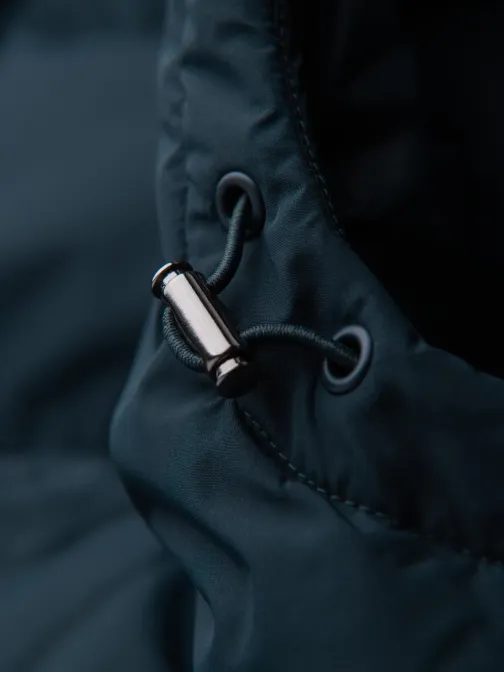 Privlačna prešita temno modra moška parka V2 JALJ-0269