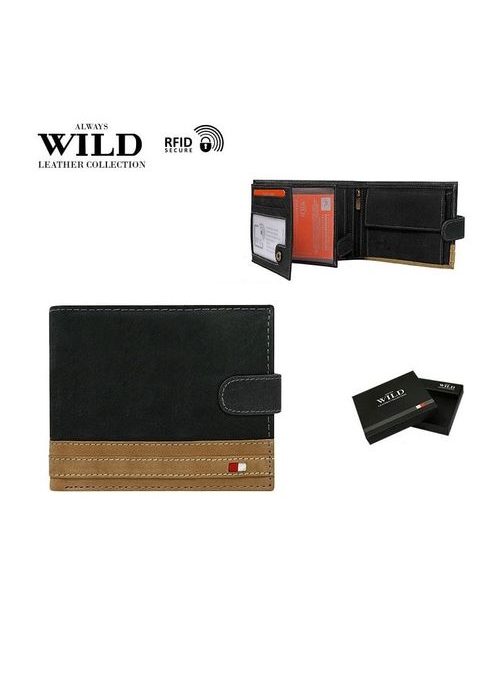 Črno rjava denarnica z zaponko