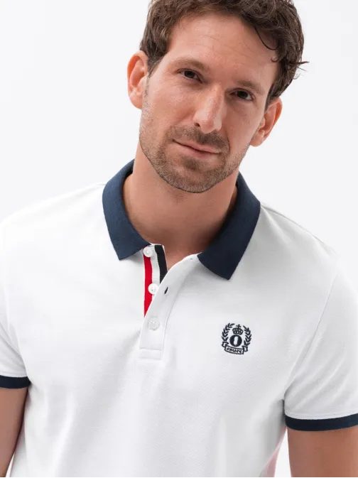Bela nevsakdanja polo majica V2 POSS-0105