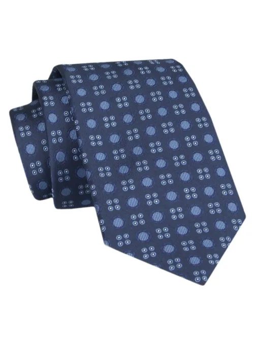 Elegantna temno modra vzorčasta kravata