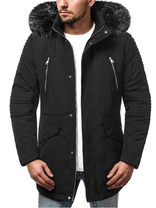 Trendovska zimska moška jakna črna O/88859