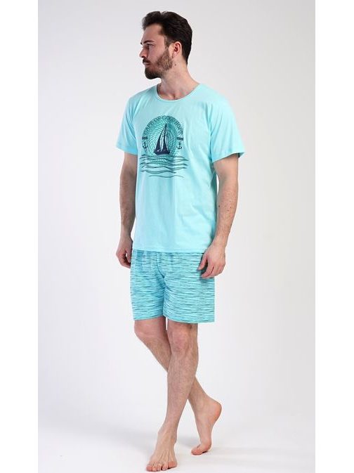Trendovska moška pižama Yachting mint barve