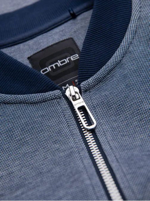 Elegantna modra moška jopa brez kapuce v2 om-sszp-0238