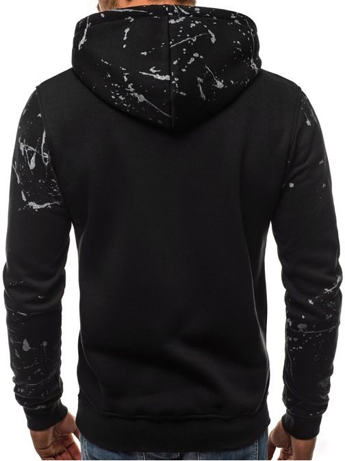 Črn pulover s posutim vzorcem OZONEE JS/DD273
