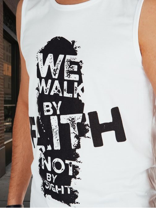 Bela moška majica s potiskom