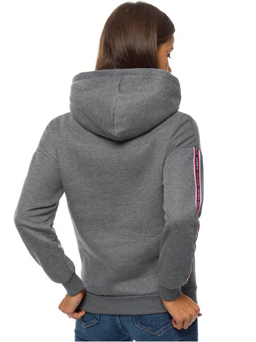 Grafit ženski moden pulover s kapuco JS/B26014