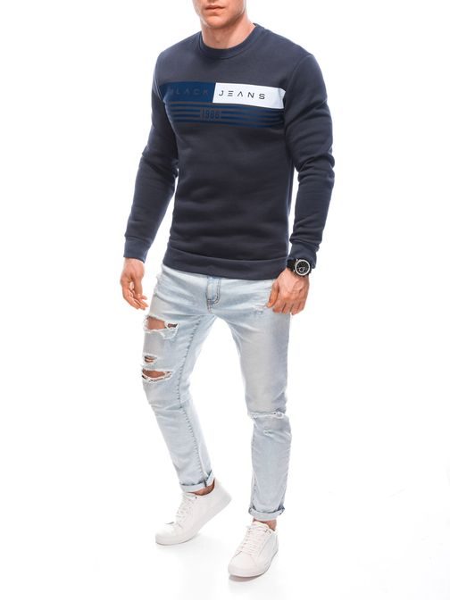 Trendovski grafit pulover brez kapuce B1661