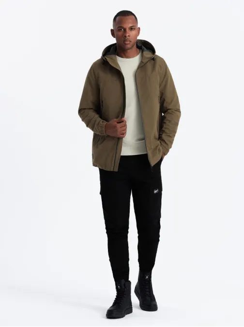 Osnovna rjava prehodna športna jakna V2 JANP-0191