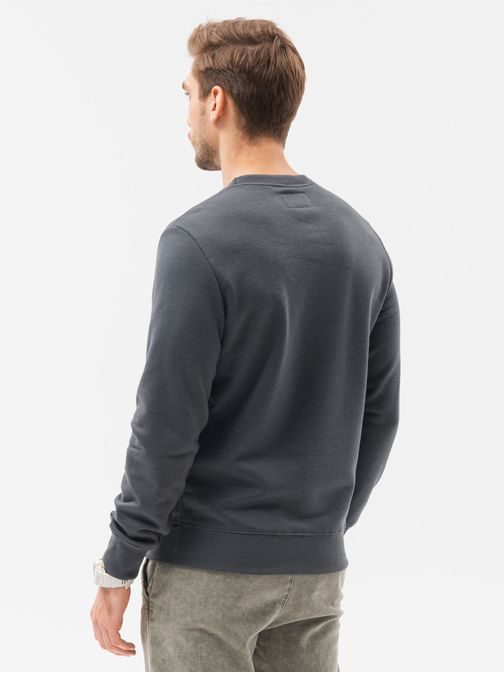 Preprost temno siv pulover brez kapuce B978