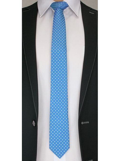 Modra kravata s pikastim vzorcem