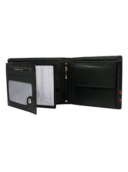 Črna denarnica z rdečimi črtami