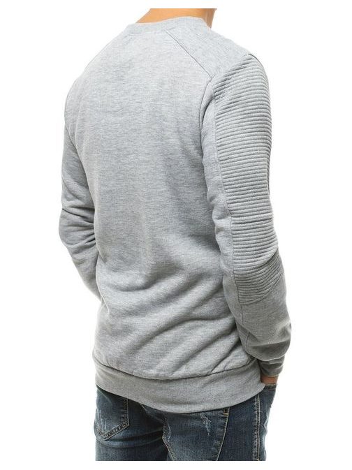 Zanimiv svetlo siv pulover brez kapuce
