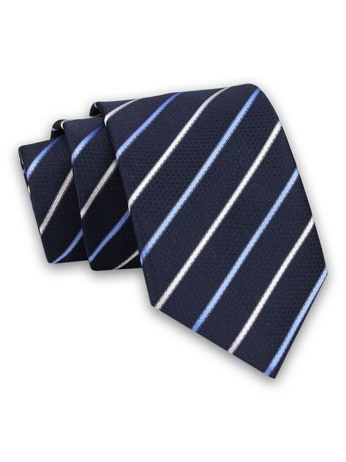 Temno modra črtasta kravata