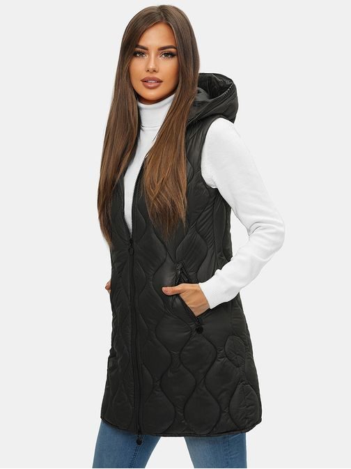 Stilski ženski brezrokavnik v črni barvi O/H928/1