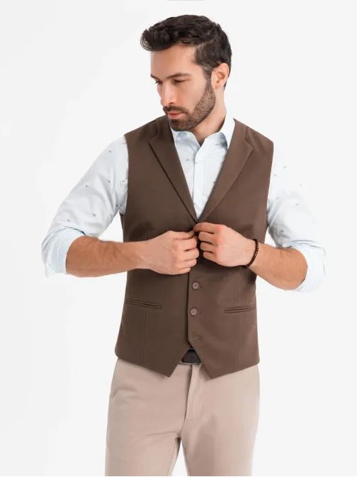 Moderen rjav eleganten telovnik V2 BLZV-0144