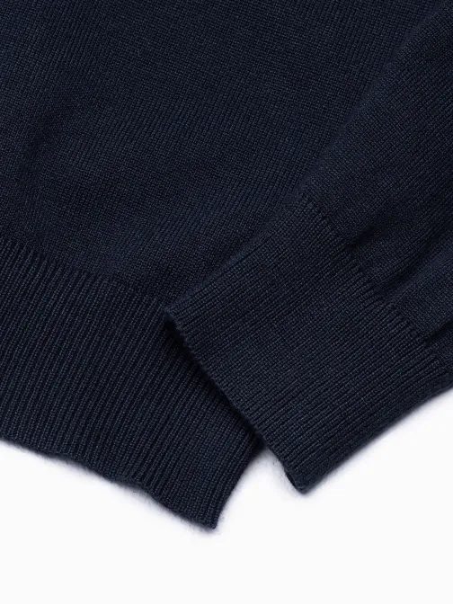 Klasičen temno moder pulover z okroglim izrezom V9 SWBS-0106