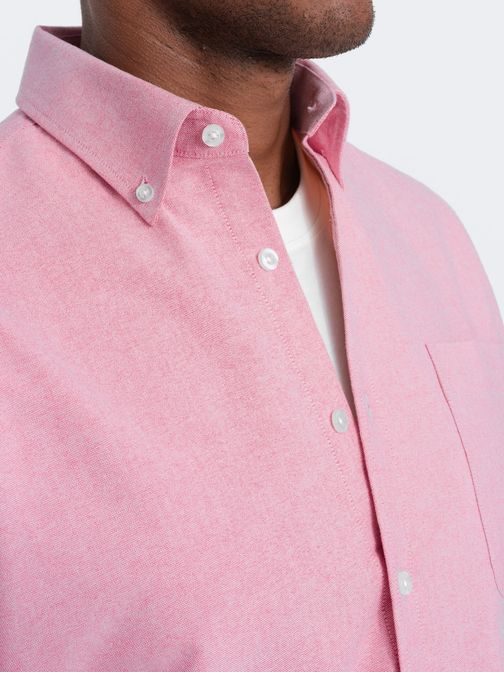 Elegantna rožnata srajca oxford V3 OM0108