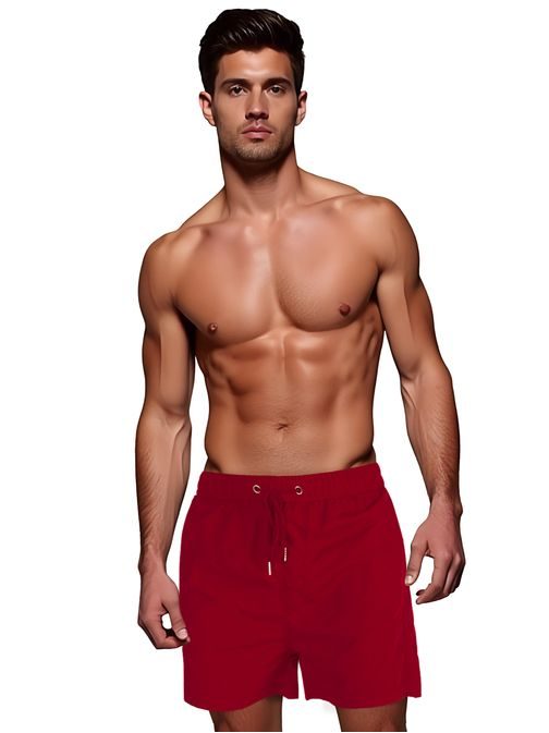 Modne moške kopalke v bordo barvi