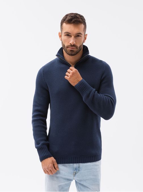 Atraktiven pulover v temno modri barvi E194 - Pravimoski.si