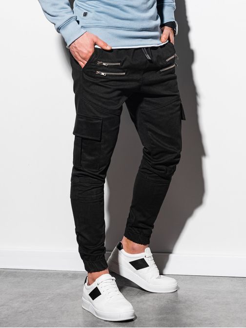 Trendovske jogger hlače v črni barvi P1000