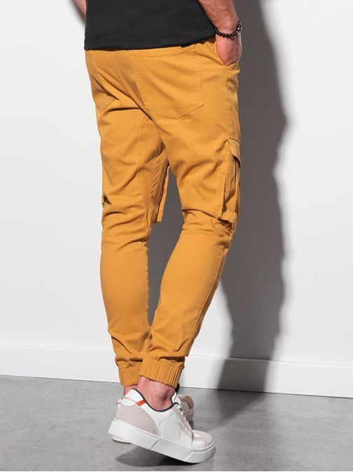 Trendovske jogger hlače v gorčični barvi P886