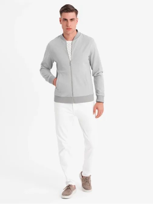 Elegantna moška siva jopa v4 om-sszp-0238