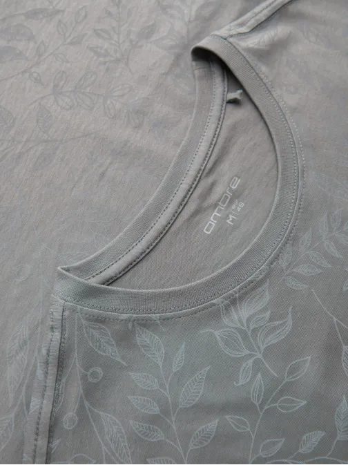 Siva moška majica s cvetličnim potiskom V3 TSPT-0262