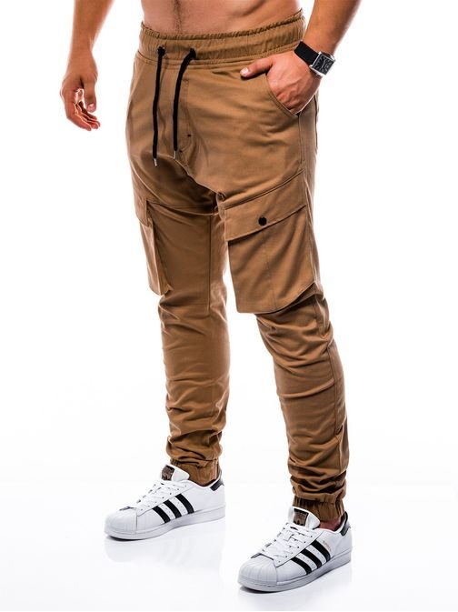 Modne camel moške jogger hlače p707