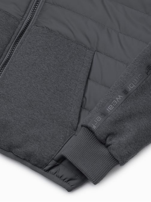 Čudovita prehodna temno siva jakna C601