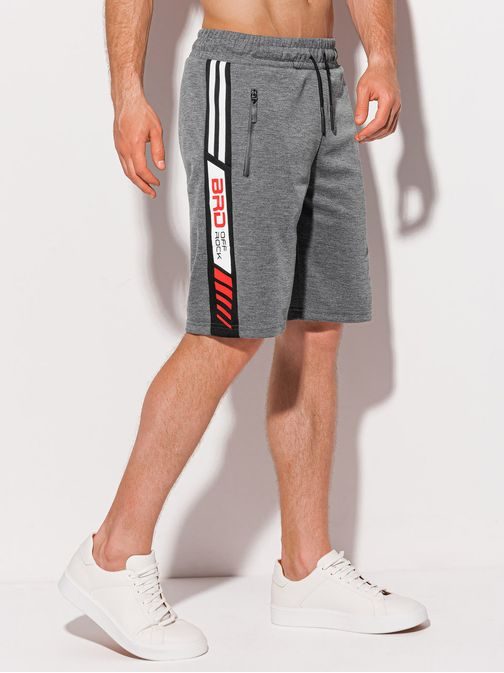 Stilske sive kratke hlače s potiskom W396