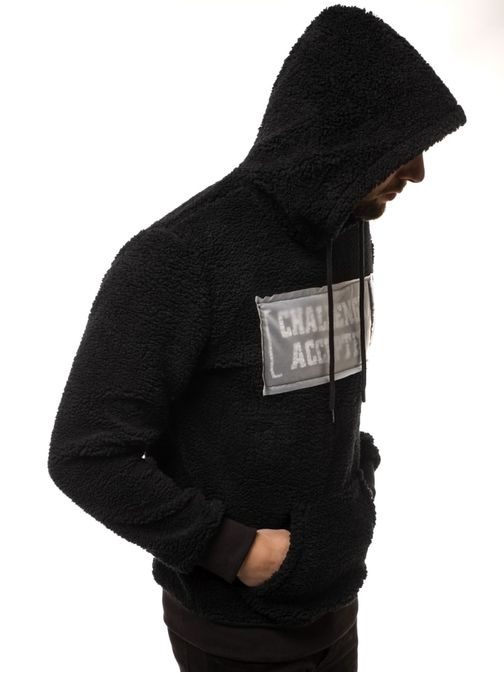 Popoln črn pulover s kapuco MACH/3112