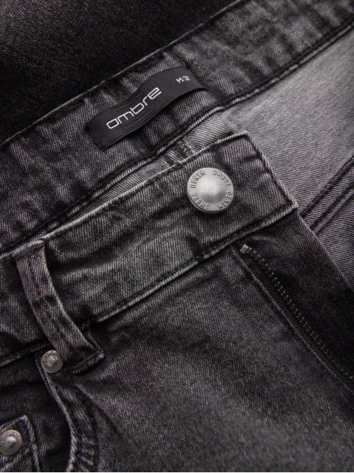 Trendovske grafit kavbojke z odrgninami V3 PADP-0163