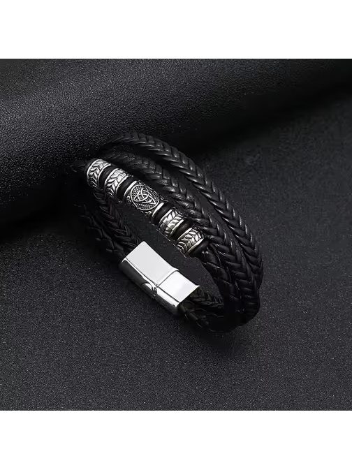 Triple design moška zapestnica črna