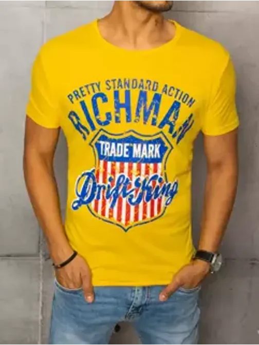 Stilska rumena majica s potiskom Richman