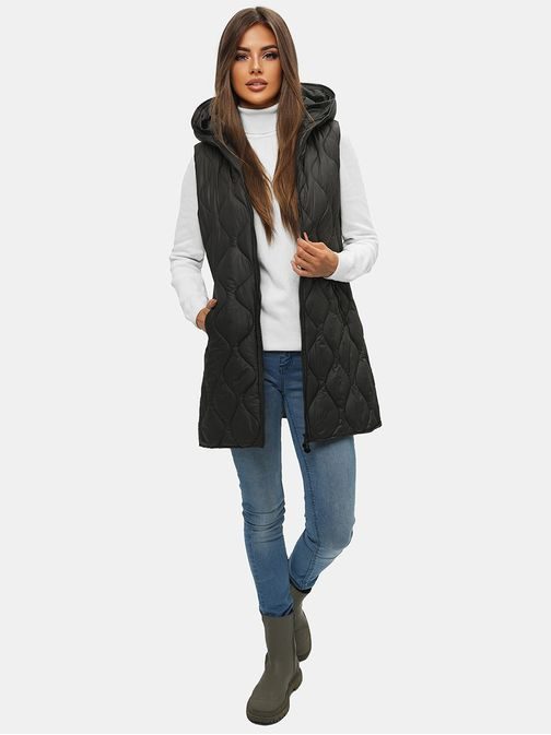 Stilski ženski brezrokavnik v črni barvi O/H928/1