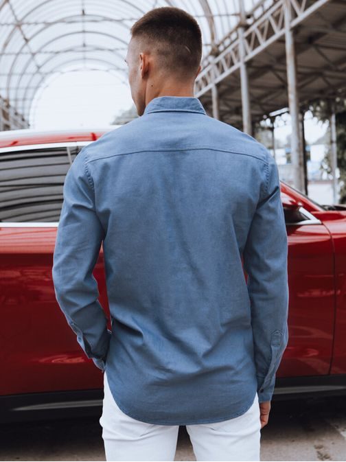 Atraktivna jeans srajca v modri barvi