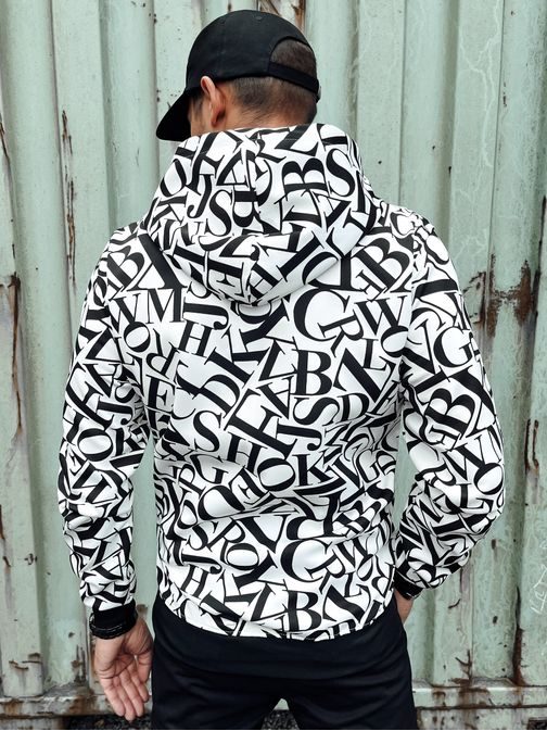 Odličen bel moški pulover s potiskom