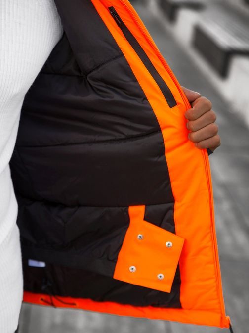 Stilska zimska jakna v oranžni barvi JS/HH011/48Z