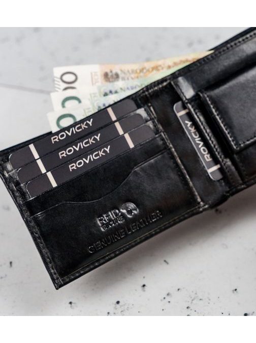 Črna unikatna usnjena denarnica z zaponko Wild