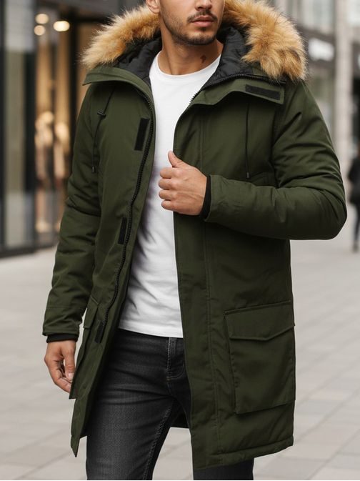 Elegantna zimska jakna v zeleni barvi