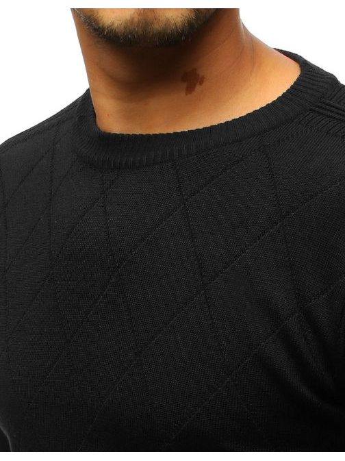 Črn vzorčasti pulover za moške