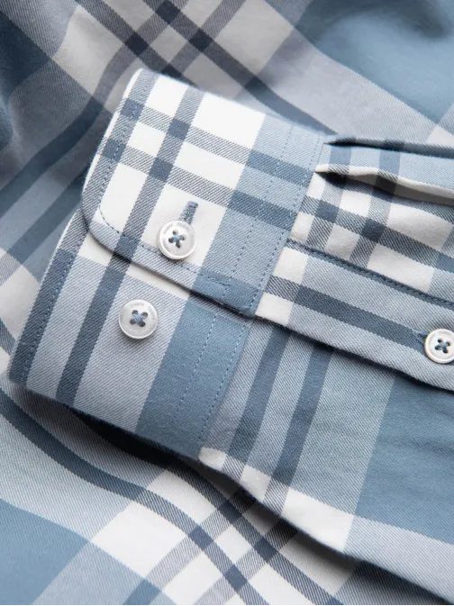 Trendovska flanelna karo modro krem srajca V1 SHCS-0157