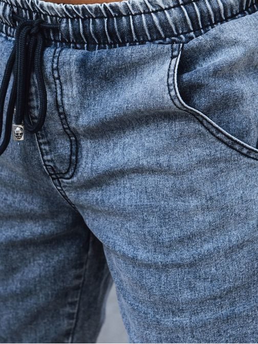Modre bombažne jeans kratke hlače